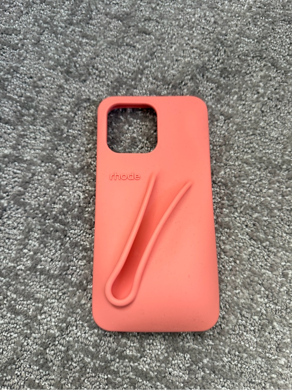 RHODE Silicone Phone Case with Built-In Strap in Coral